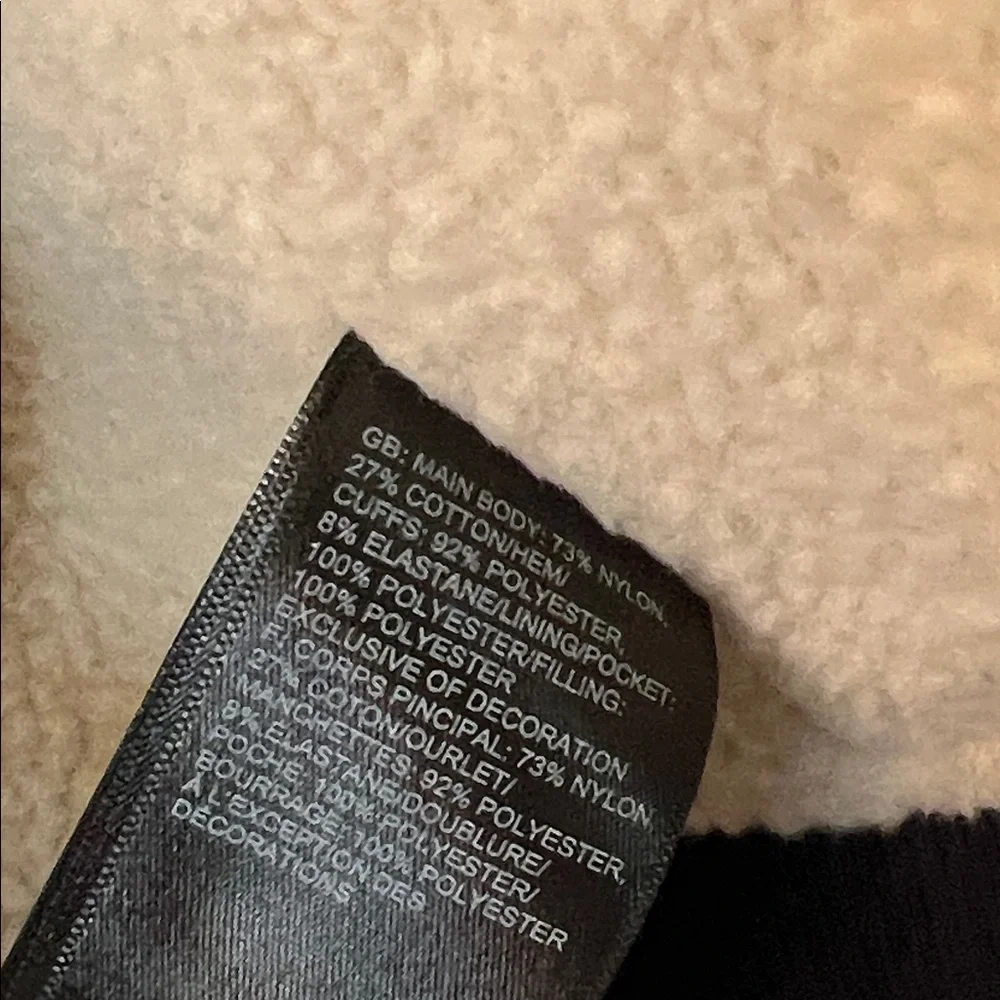 The North Face jacket lining dark